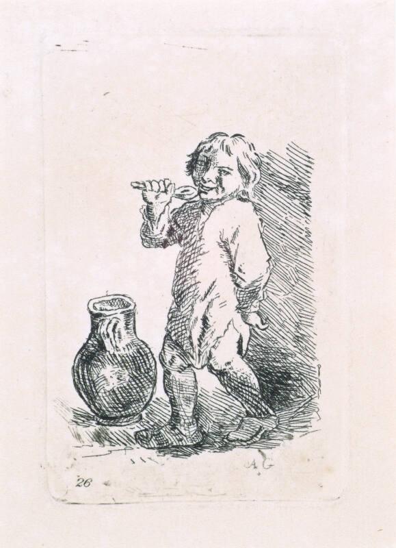 Boy with a Spoon and Pitcher, Probably after a Dutch Artist