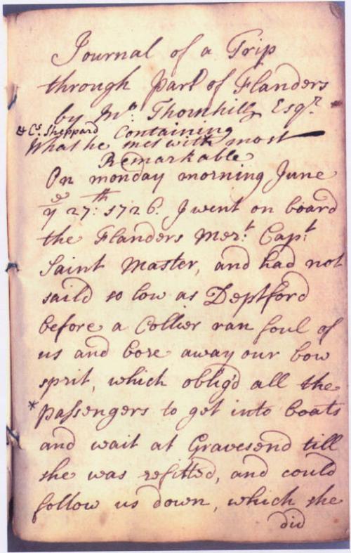 Journal of a Journey Through Part of Flanders By Mr Thornhill And Charles Sheppard