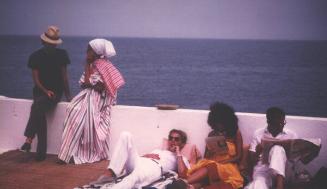 Marguerite McBey and friends  at bathing lido (Photographs of Women in McBey's Life)