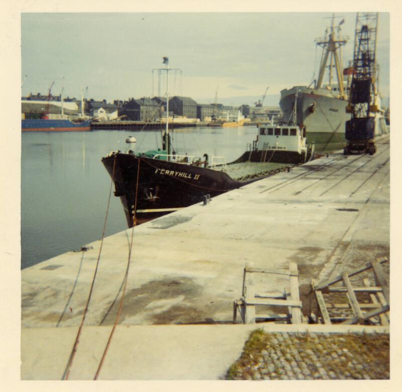 Colour Photograph showing the Aberdeen Collier 'Ferryhill II' in Aberdeen Harbour
