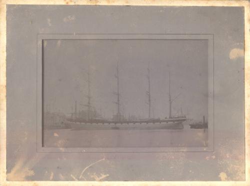 Black and white photograph Showing the four masted barque 'Port Jackson'