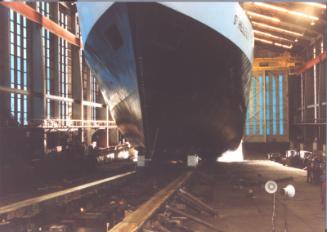 Colour photograph showing launch of St Helena