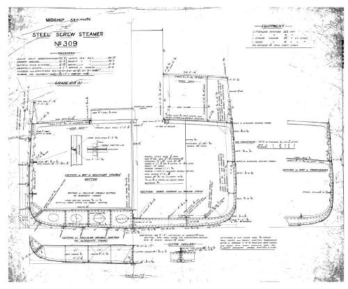 Bolivar (309) Midship Section Plan