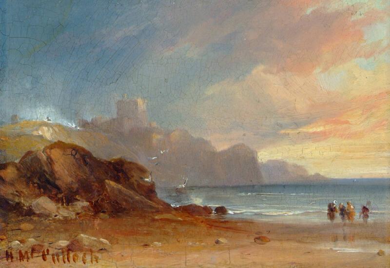 Seascape with Castle and Figures