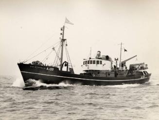 Star of Lathallan (A159) black & white photograph of launch