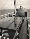 Black and white photograph of the collier Ballyrush (902) at Hall Russell shipyard