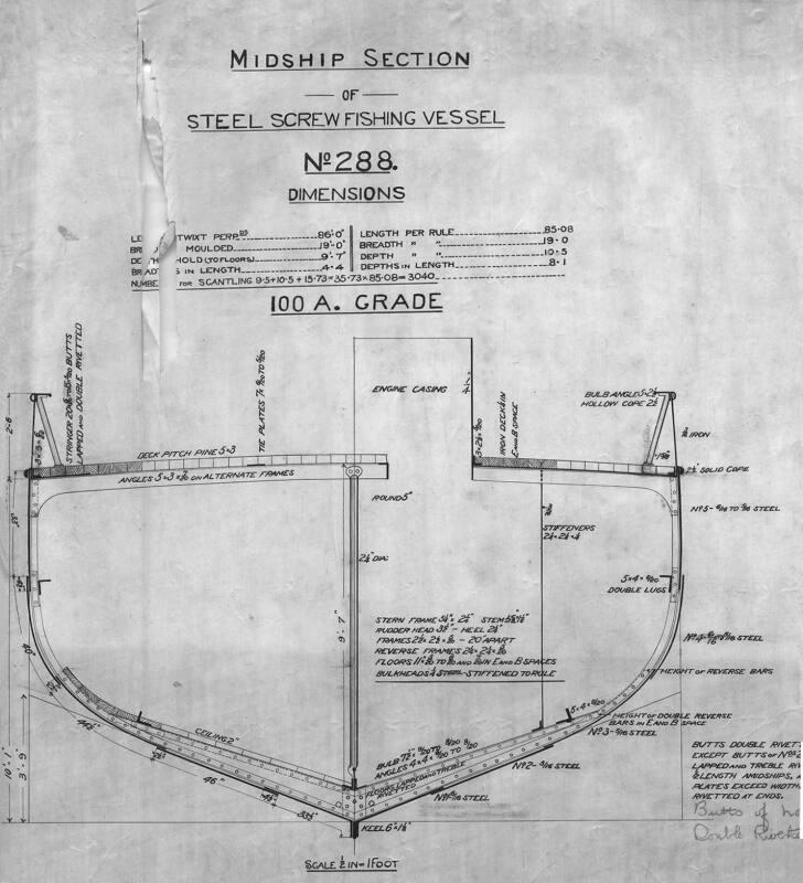 Frigate Bird (288) - Midship Section Plan
