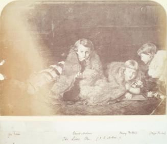 Photograph of 'The Wolf's Den' by Millais, from an album compiled by Sir John Everett Millais