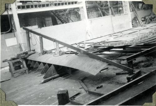 Photograph of construction of steam tug 'Howard Smith'