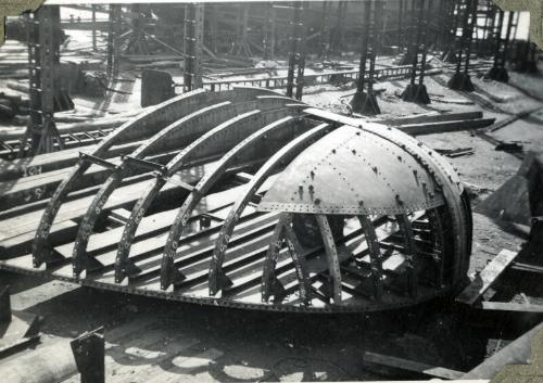 Photograph of construction of steam tug 'Howard Smith'