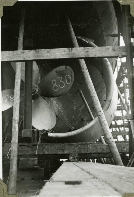 Photograph of construction of steam tug 'Howard Smith'