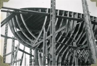 Photograph of construction of steam collier 'Ajasa'