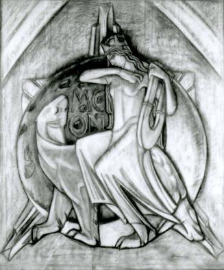 Cartoon for the "Moon" Window in The Scottish National War Memorial, Edinburgh