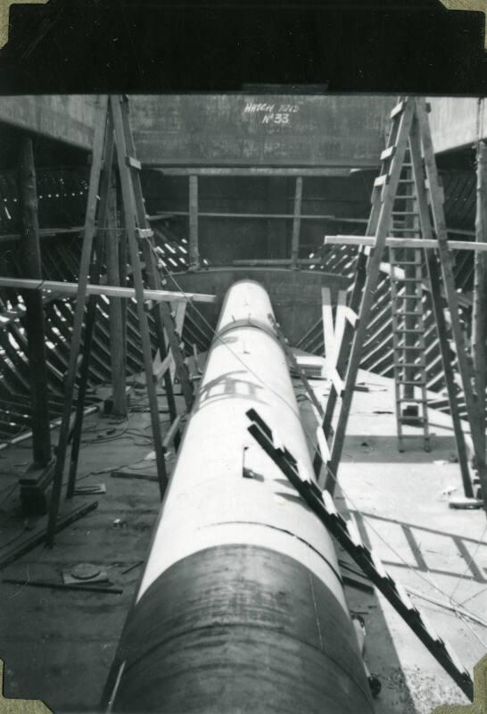 Photograph of the construction of steam Baltic timber carrier 'Binna'