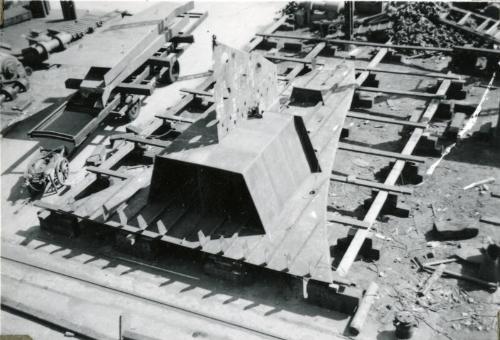 Photograph showing construction of 'Bow Santos'