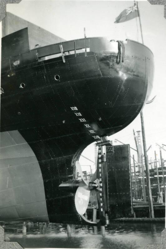 Black & white photograph of cargo vessel 'David Pollock'