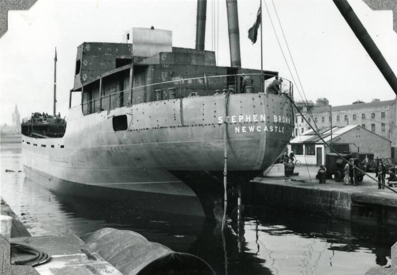 Black & white photograph of cargo vessel 'Stephen Brown'