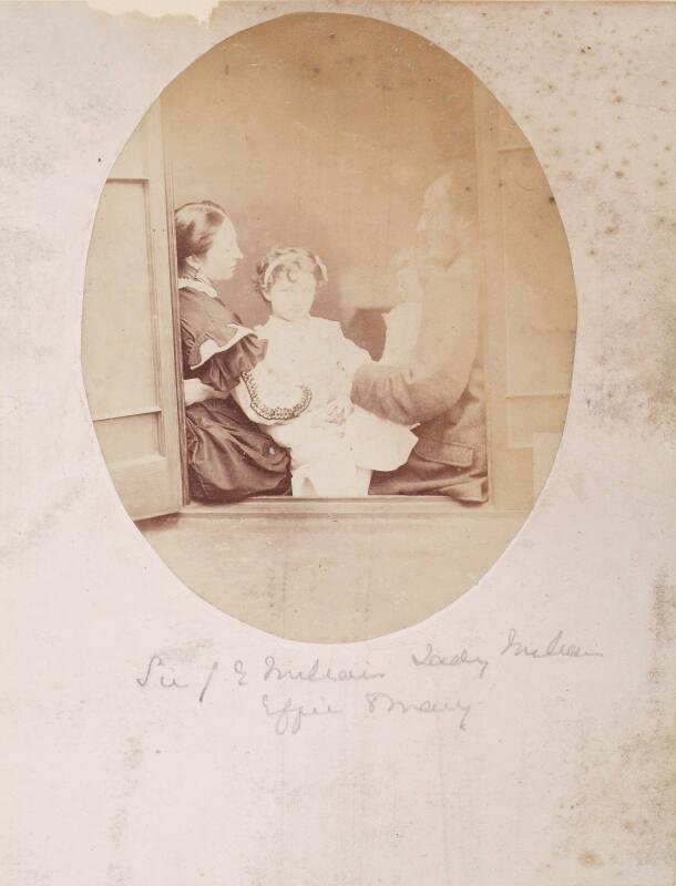 Sir JE Millais, Lady Millais, Effie and Mary at Window of Cromwell Street Home, from an album compiled by Sir John Everett Millais
