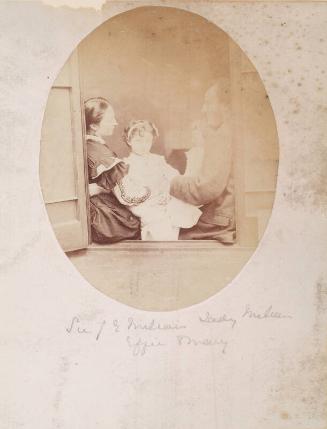 Sir JE Millais, Lady Millais, Effie and Mary at Window of Cromwell Street Home, from an album compiled by Sir John Everett Millais
