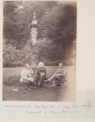 Millais, John Bright and Sir Henry James at Dalguise, from an album compiled by Sir John Everett Millais