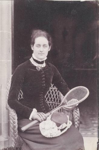 Miss Mary Millais with Tennis Racket, from an album compiled by Sir John Everett Millais