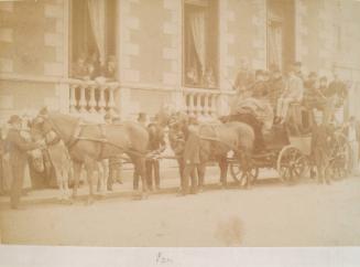 Carriage, Horses and Crowd, Pau, from an album compiled by Sir John Everett Millais