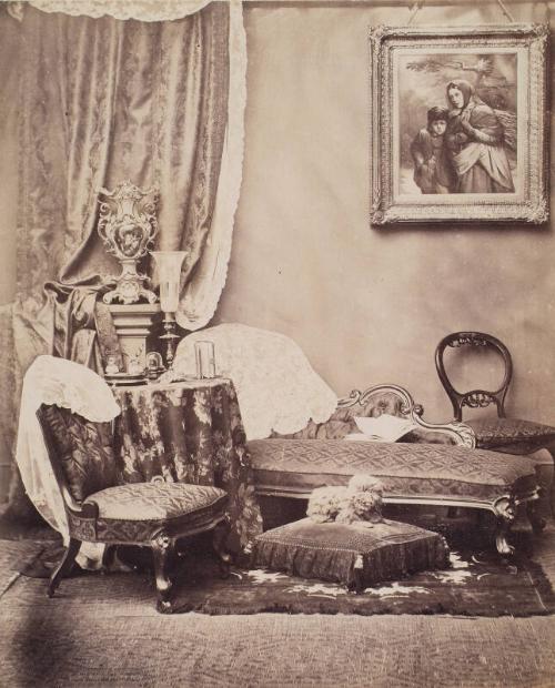 Photographic Studio Set or Drawing Room, from an album compiled by Sir John Everett Millais