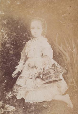 Photograph of a portrait of Gracia Lees, from an album compiled by Sir John Everett Millais