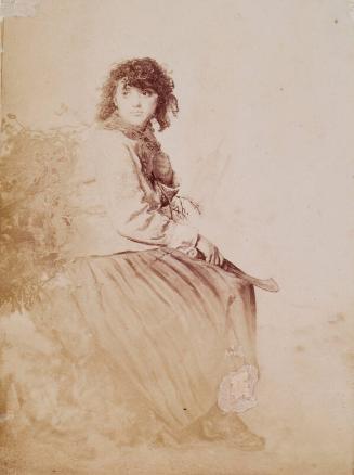 Photograph of 'The Mistletoe Gatherer' by Millais, from an album compiled by Sir John Everett Millais