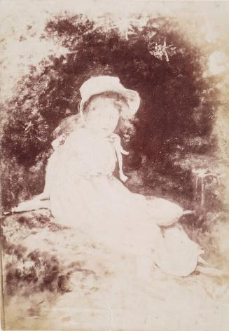 Photograph of 'Little Miss Muffet' by Millais, from an album compiled by Sir John Everett Millais