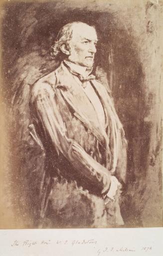 Photograph of  Portrait of Gladstone by Millais, from an album compiled by Sir John Everett Millais
