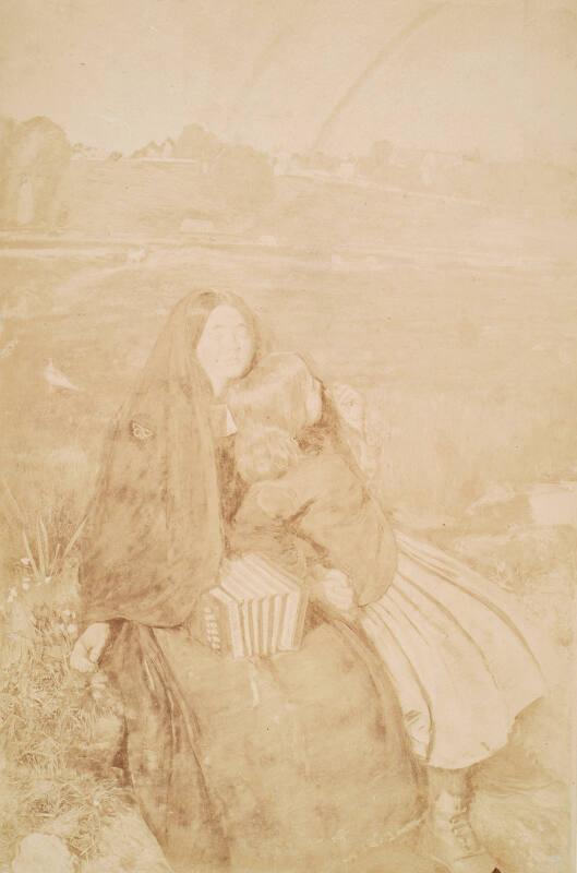 Photograph of 'The Blind Girl' by Millais, from an album compiled by Sir John Everett Millais
