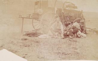 Man Seated Next to Wagon, from an album compiled by Sir John Everett Millais