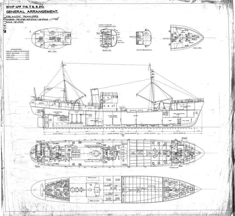 Icelandic Trawlers (716, 717, 718, 719, 720) General Arrangement Plan