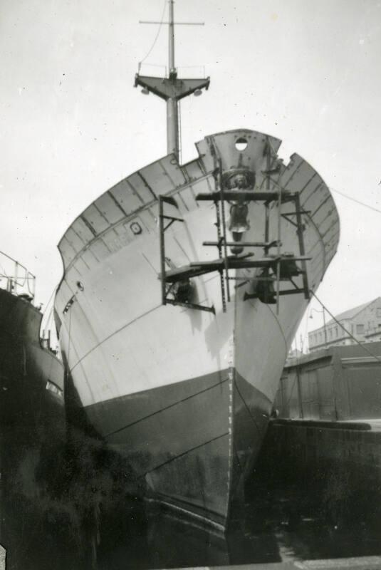 Black and White Photograph in album of 'Borre' fitting out