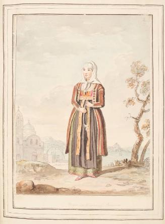 Married Woman of Procida, leaf from 'A Collection of Dresses by David Allan Mostly from Nature'