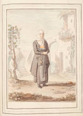 A Widow Woman of Procida, leaf from 'A Collection of Dresses by David Allan Mostly from Nature'