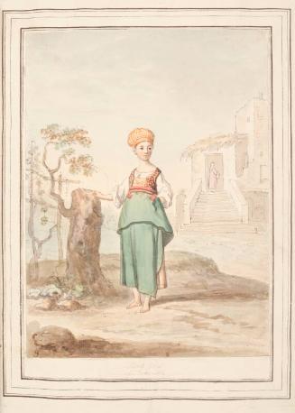 Little Girl of Procida, leaf from 'A Collection of Dresses by David Allan Mostly from Nature'