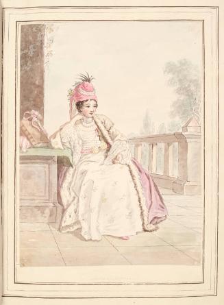 Lady of Greece, leaf from 'A Collection of Dresses by David Allan Mostly from Nature'