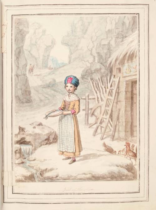 Girl of the Alps, leaf from 'A Collection of Dresses by David Allan Mostly from Nature'