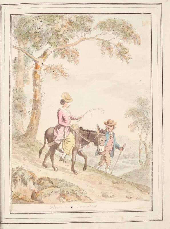 Florentine Travellers, leaf from 'A Collection of Dresses by David Allan Mostly from Nature'