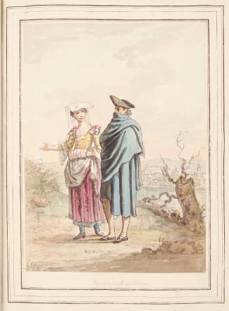 Winter Dress of Rome, leaf from 'A Collection of Dresses by David Allan Mostly from Nature'