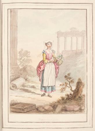 Freschetana Girl, leaf from 'A Collection of Dresses by David Allan Mostly from Nature'