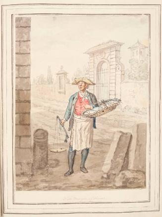 Fishmonger of Rome, leaf from 'A Collection of Dresses by David Allan Mostly from Nature'