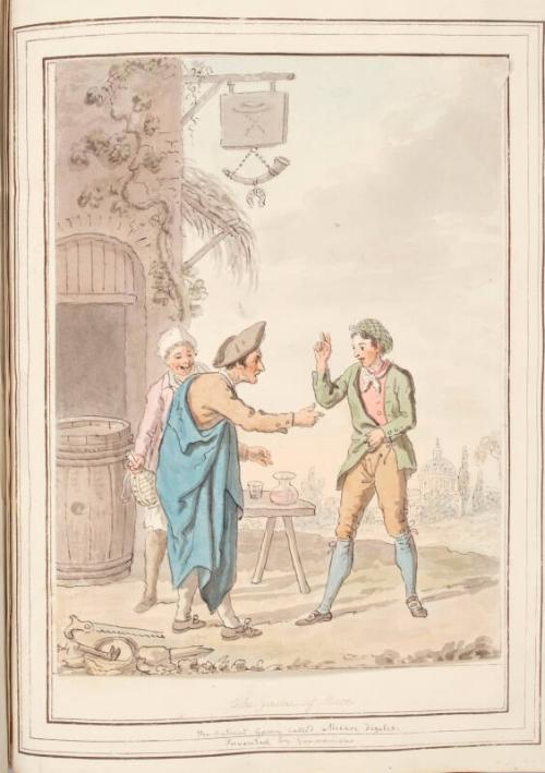 The Game of Moro, leaf from 'A Collection of Dresses by David Allan Mostly from Nature'