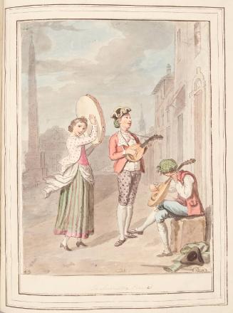 La Serenatta, Rome, leaf from 'A Collection of Dresses by David Allan Mostly from Nature'