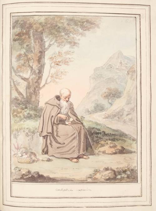 Contented Capucin, leaf from 'A Collection of Dresses by David Allan Mostly from Nature'