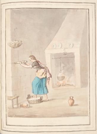 Making Butter Minorca, leaf from 'A Collection of Dresses by David Allan Mostly from Nature'