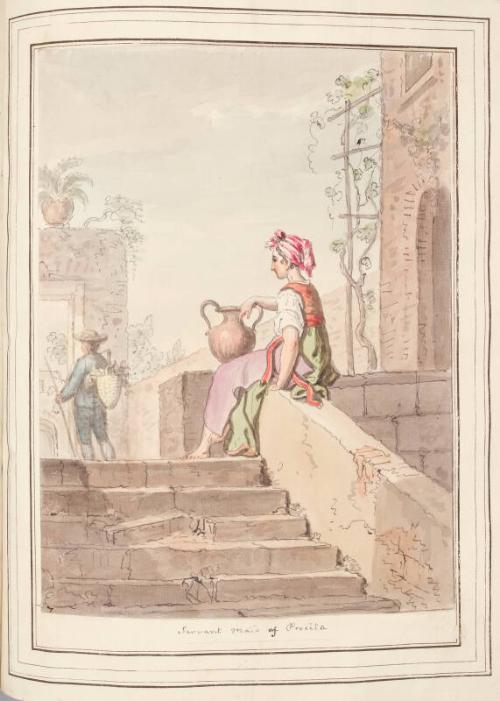 Servant Maid of Procida, leaf from 'A Collection of Dresses by David Allan Mostly from Nature'