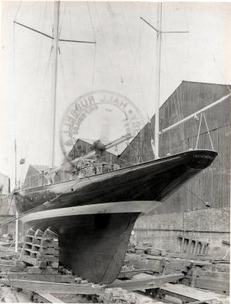 black and white photograph of yacht 'Trenchemer'